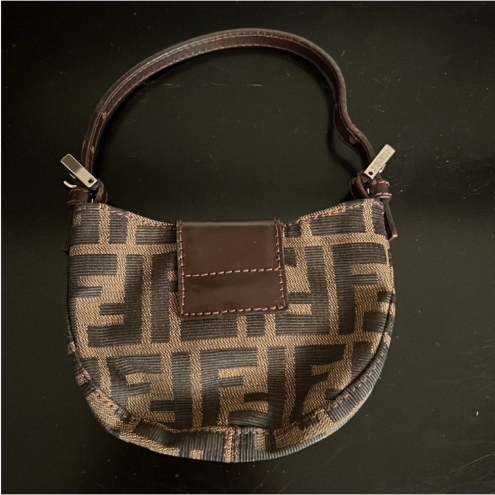 Fendi Zucca Canvas FF Logo Mini Croissant Bag | Vintage & Rare | Priced to Sell - Picture 4 of 17